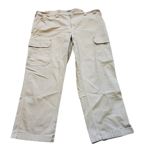 Duluth Trading Co Flex Fire Hose 5-pocket Mens Pants TAN 48x32 READ Relaxed Fit